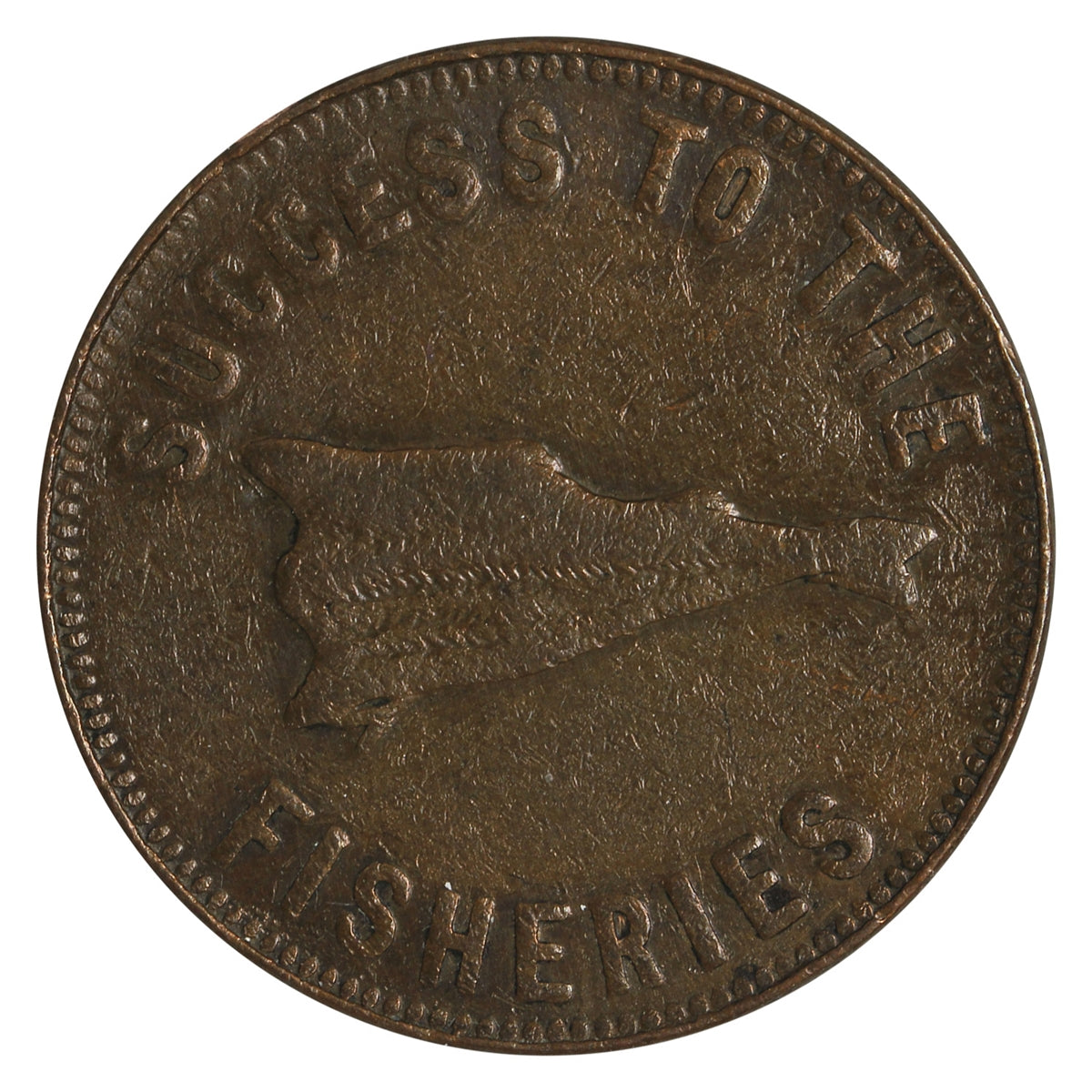 PE-5B1 (1860) PEI Speed the Plough, Success to the Fisheries Token Very Fine (VF-20)