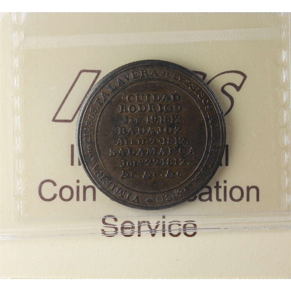 WE-11A1 Wellington Cuidad Rodrigo Salamanca Token ICCS Certified AU-50 BR #987