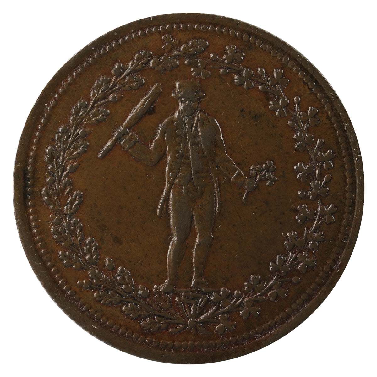 AM-4 Pure Copper Preferable to Paper Halfpenny Token Extra Fine (EF-40) $