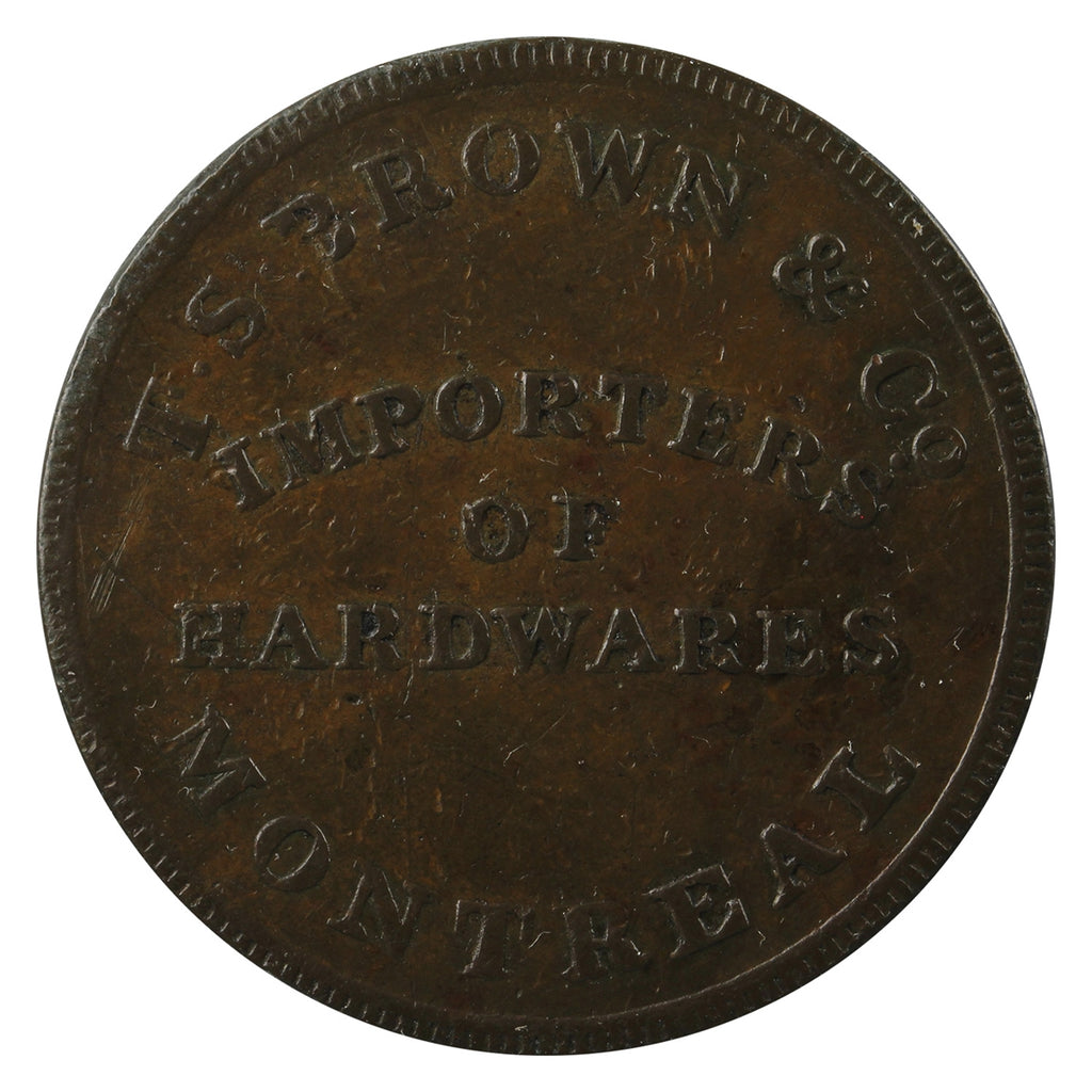 LC-15A1 (1832) Lower Canada T.S. Brown & Co. Half Penny Token EF-AU (EF-45) $