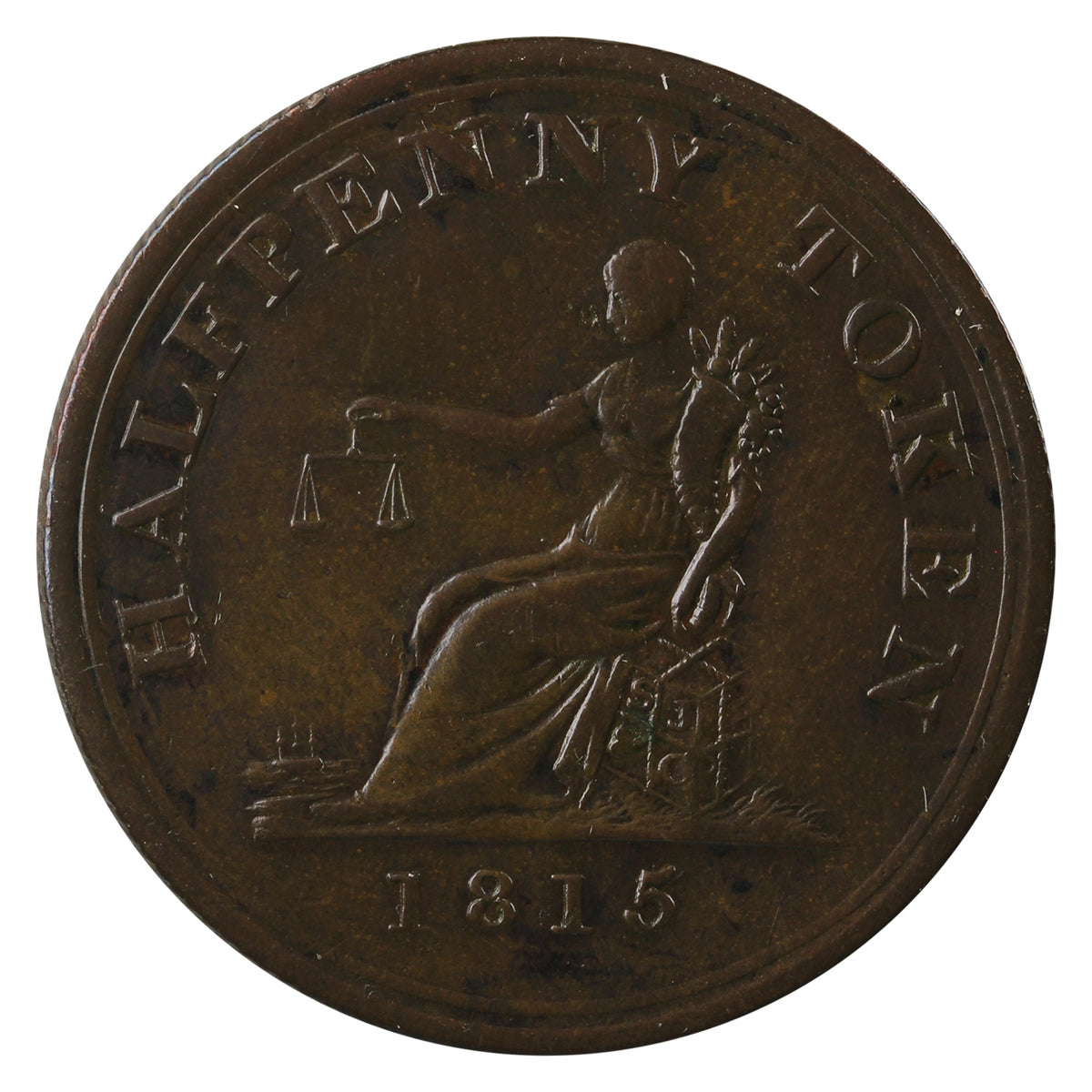 LC-56B1 1815 Lower Canada Halfpenny Token Extra Fine (EF-40) $