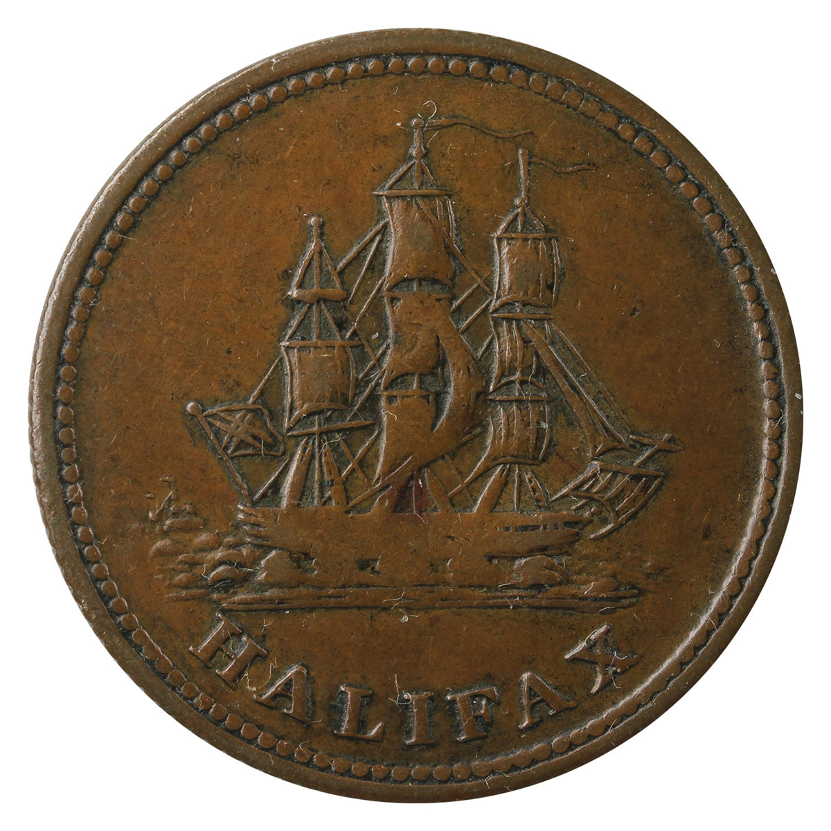 NS-27A2 1815 Nova Scotia Halifax Half Penny Token VF-EF (VF-30) $