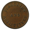 PE-8 (1858) PEI Fisheries & Agriculture Half Penny Token EF-AU (EF-45) $