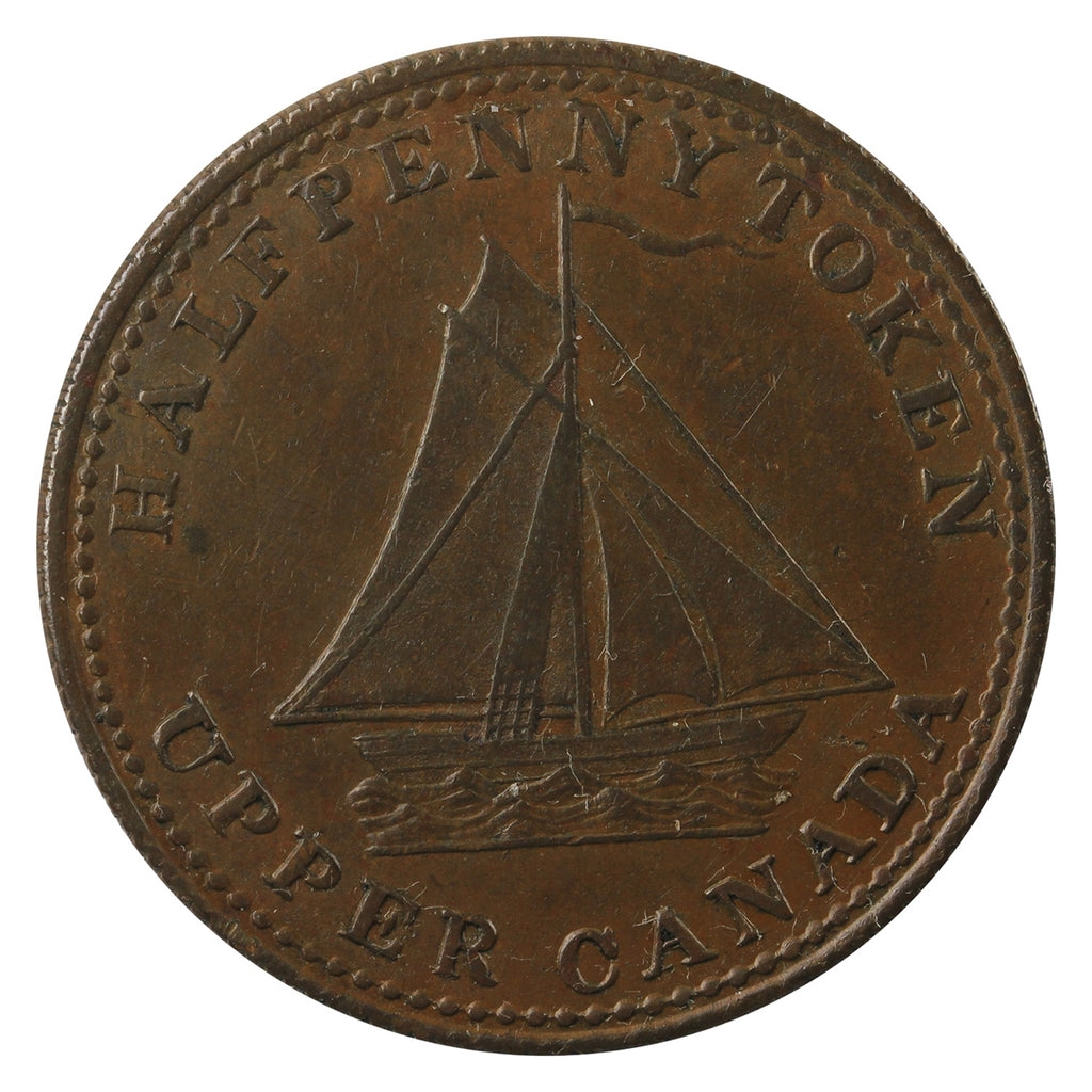 UC-12B2 1833 Upper Canada To Facilitate Trade Half Penny Token EF-AU (EF-45) $