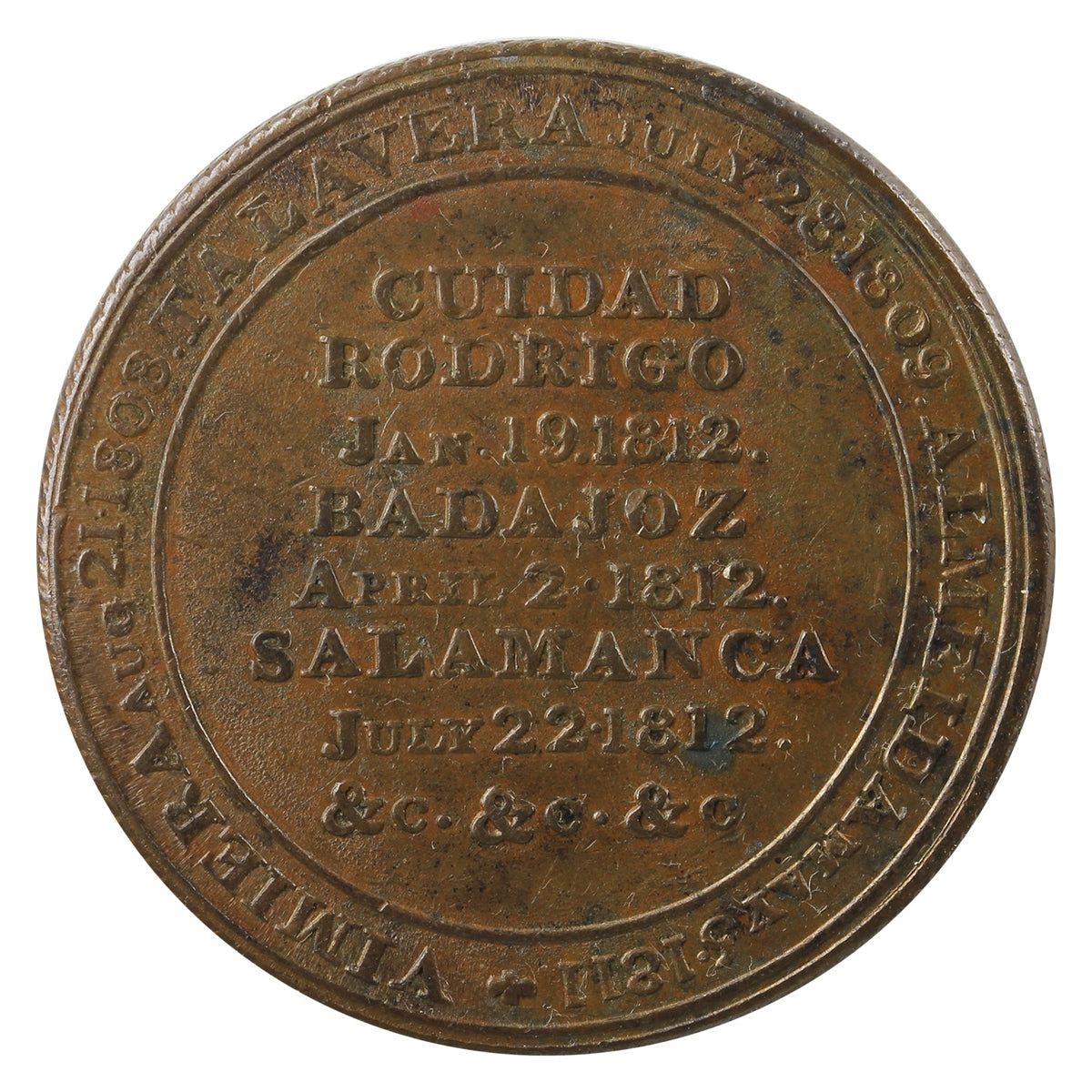 WE-11A6 Wellington Cuidad Rodrigo Badajoz Salamanca Half Penny Token Almost UNC (AU-50) $