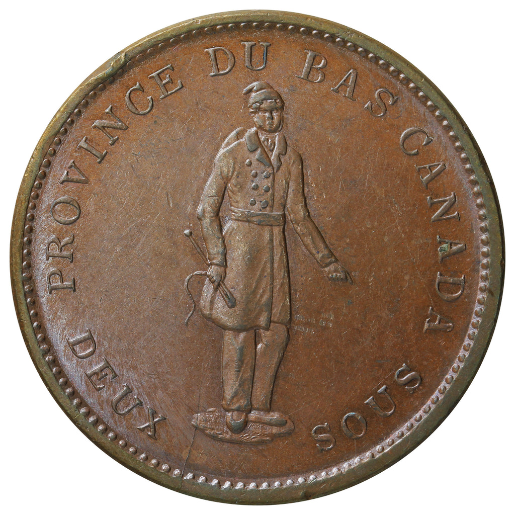 LC-9B2 1837 Lower Canada, Quebec Bank Deux Sous Penny Token Uncirculated (MS-60) $