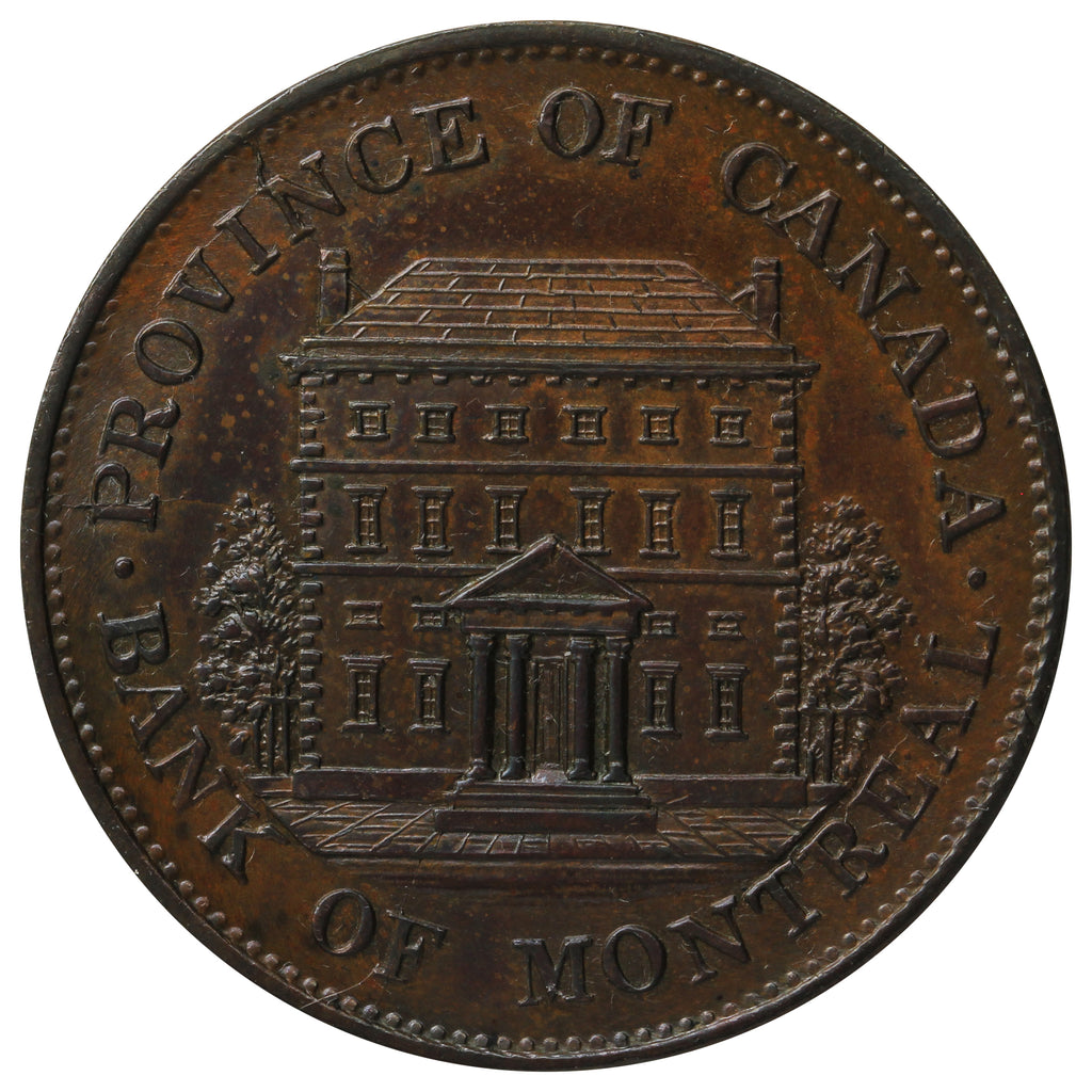 PC-1B3 1844 Province of Canada, Bank of Montreal Half Penny Token Uncirculated (MS-60)