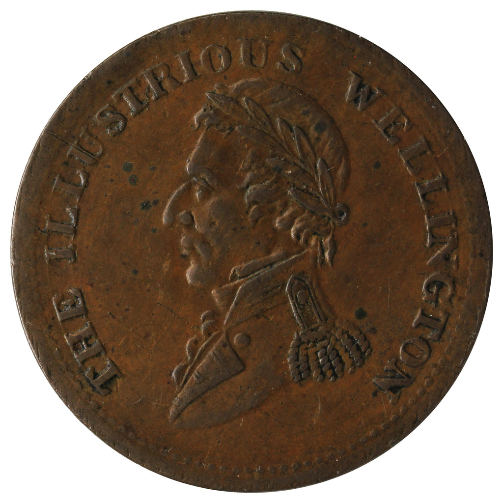 WE-10A2 1816 Wellington Waterloo Half Penny Token AU-UNC (AU-55) $