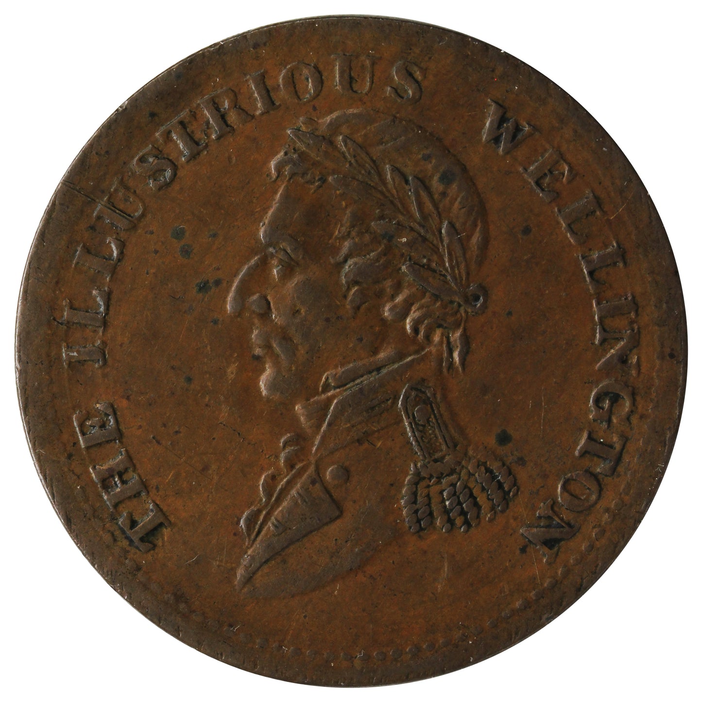 WE-10A2 1816 Wellington Waterloo Half Penny Token AU-UNC (AU-55) $