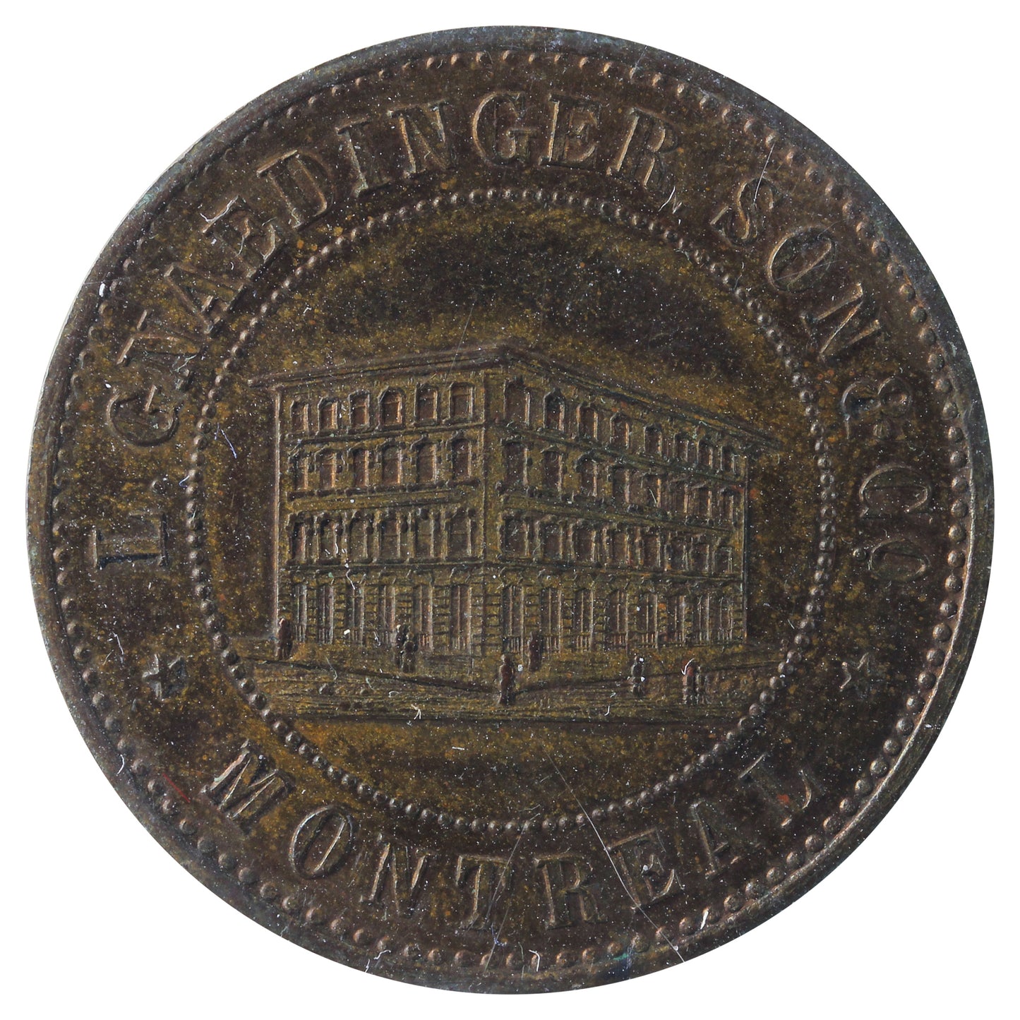 BR #574 1852 Gnaedinger Son & Co. Montreal Token ICCS Certified MS-62 (XDZ 897)