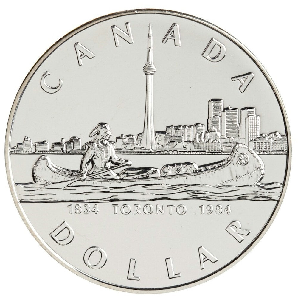 1984 Canada Toronto Sesquicentennial Brilliant Uncirculated Dollar (lightly toned)