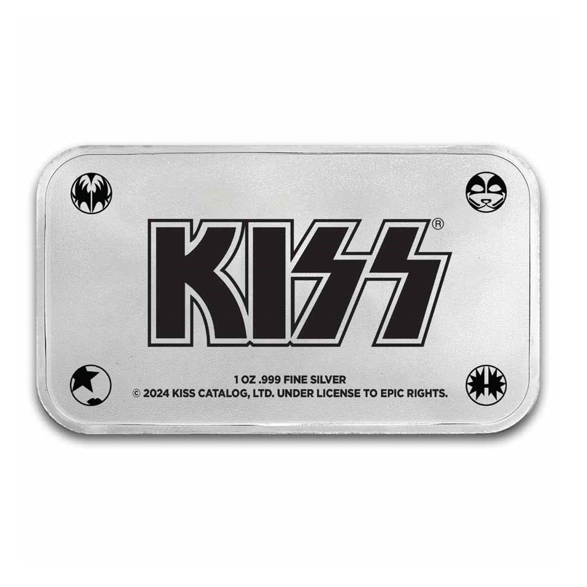 (2024) KISS Colourized Newsprint Characters 1oz .999 Silver Bar (No Tax)