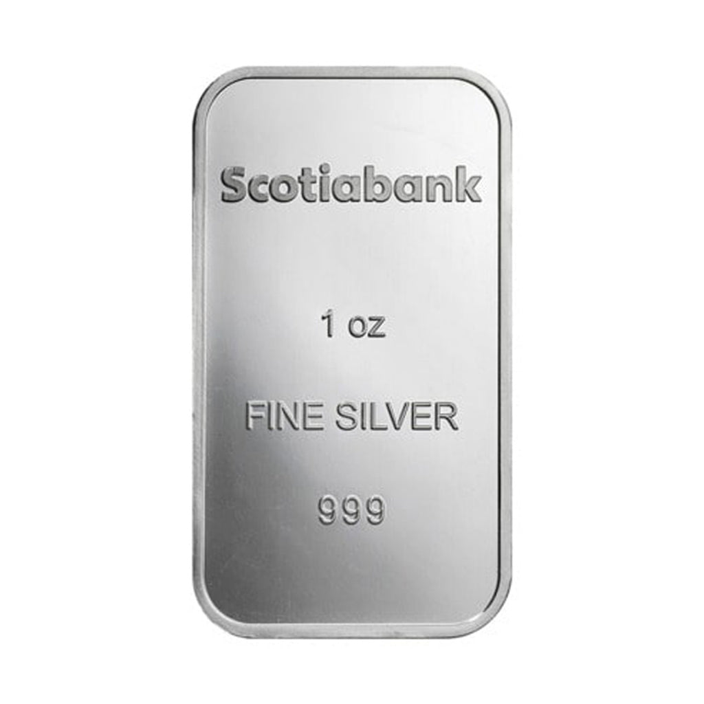 Scotiabank 1oz 999.0 Silver Bar w Logo Back (No Tax) Issues