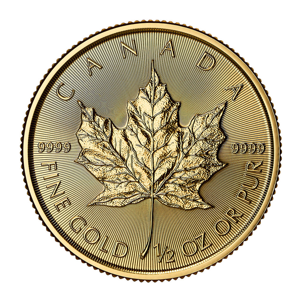 2025 Canada $20 1/2oz 9999 Gold Maple Leaf (No Tax). No CREDIT CARD OR PAYPAL.