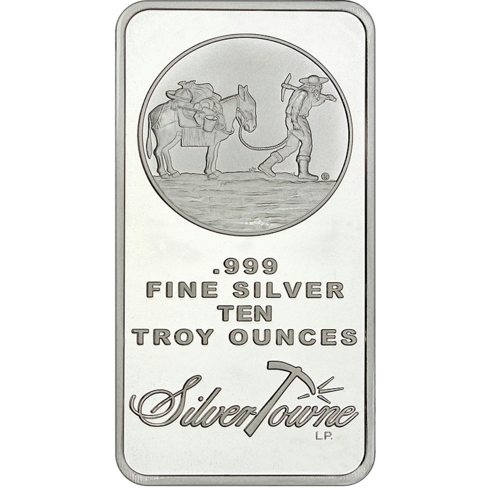 SilverTowne Mint Prospector 10oz .999 Fine Silver Bar (No Tax)