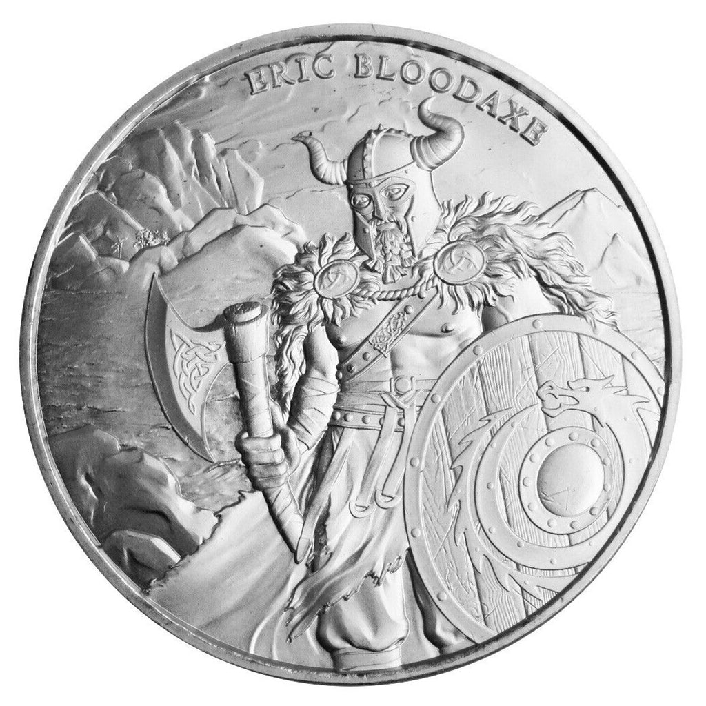 Legendary Warriors: Eric Bloodaxe 1oz .999 Fine Silver Round (No Tax)