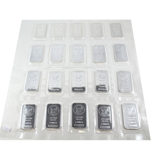 20 x 1oz. Sunshine .999 Fine Silver Bars (No Tax)