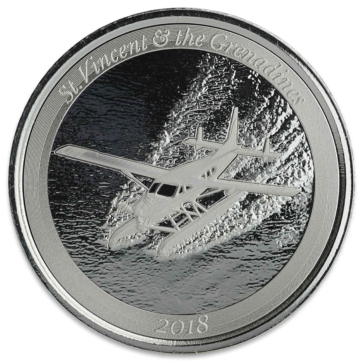 2018 EC8 $2 St. Vincent & the Grenadines "Seaplane" 1oz. .999 Silver (No Tax)