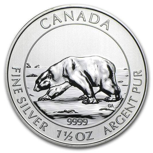 SALE! 2013 Canada $8 Polar Bear 1.5oz Fine Silver (No Tax) May be Lightly Scratched