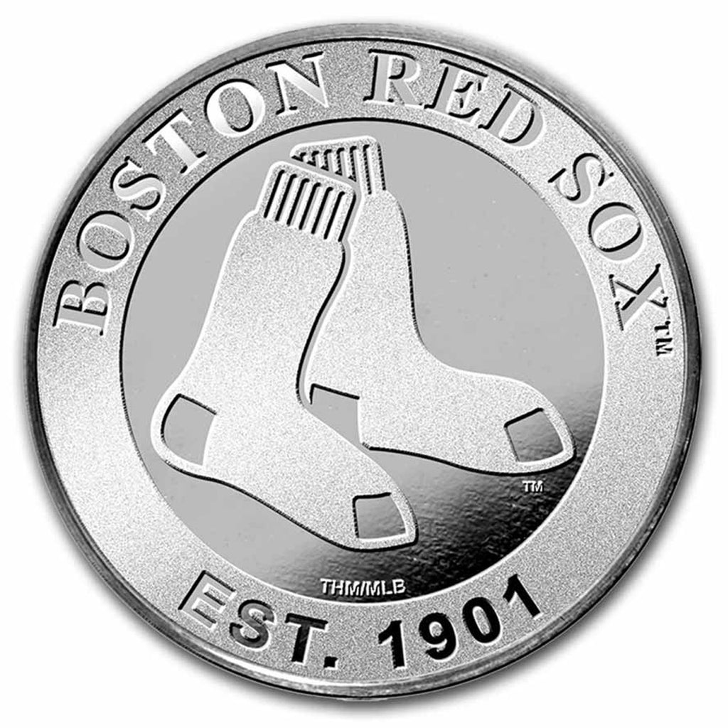 SALE! MLB: Boston Red Sox 1oz .999 Fine Silver (No Tax) Light Toning