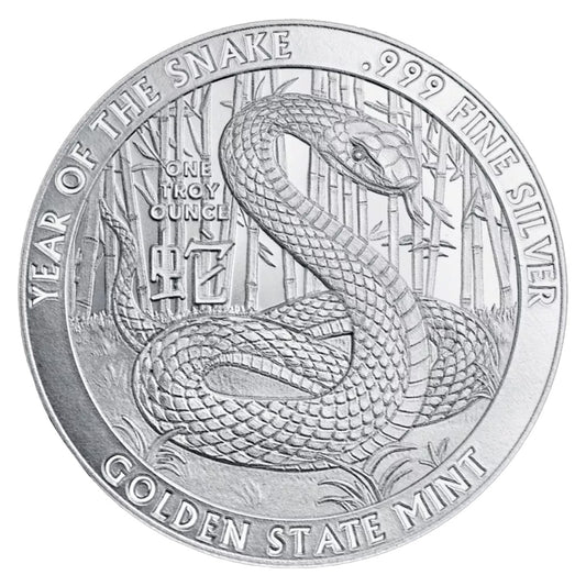 2025 Chinese Zodiac: Year of the Snake 1oz Silver Round (No Tax)