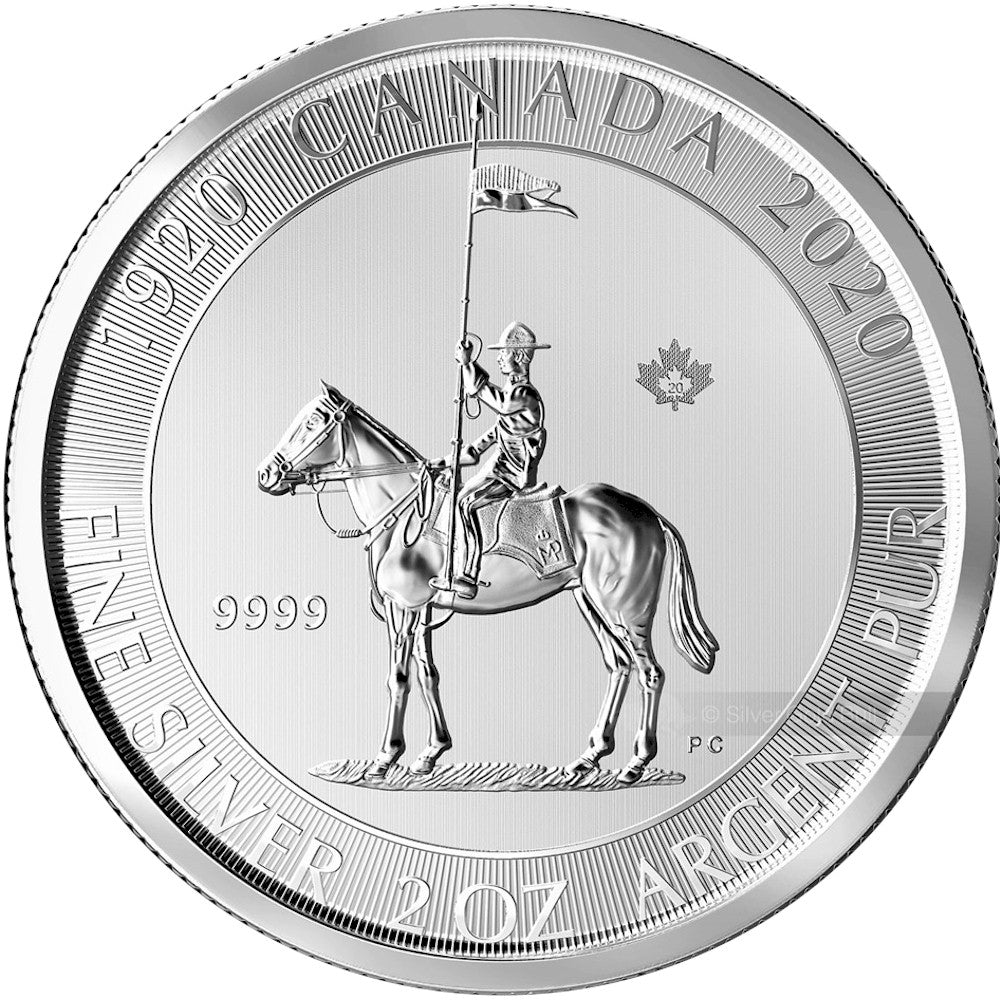 2020 Canada $10 Royal Canadian Mounted Police 2oz. .9999 Silver (No Tax) RCMP - Lightly Toned