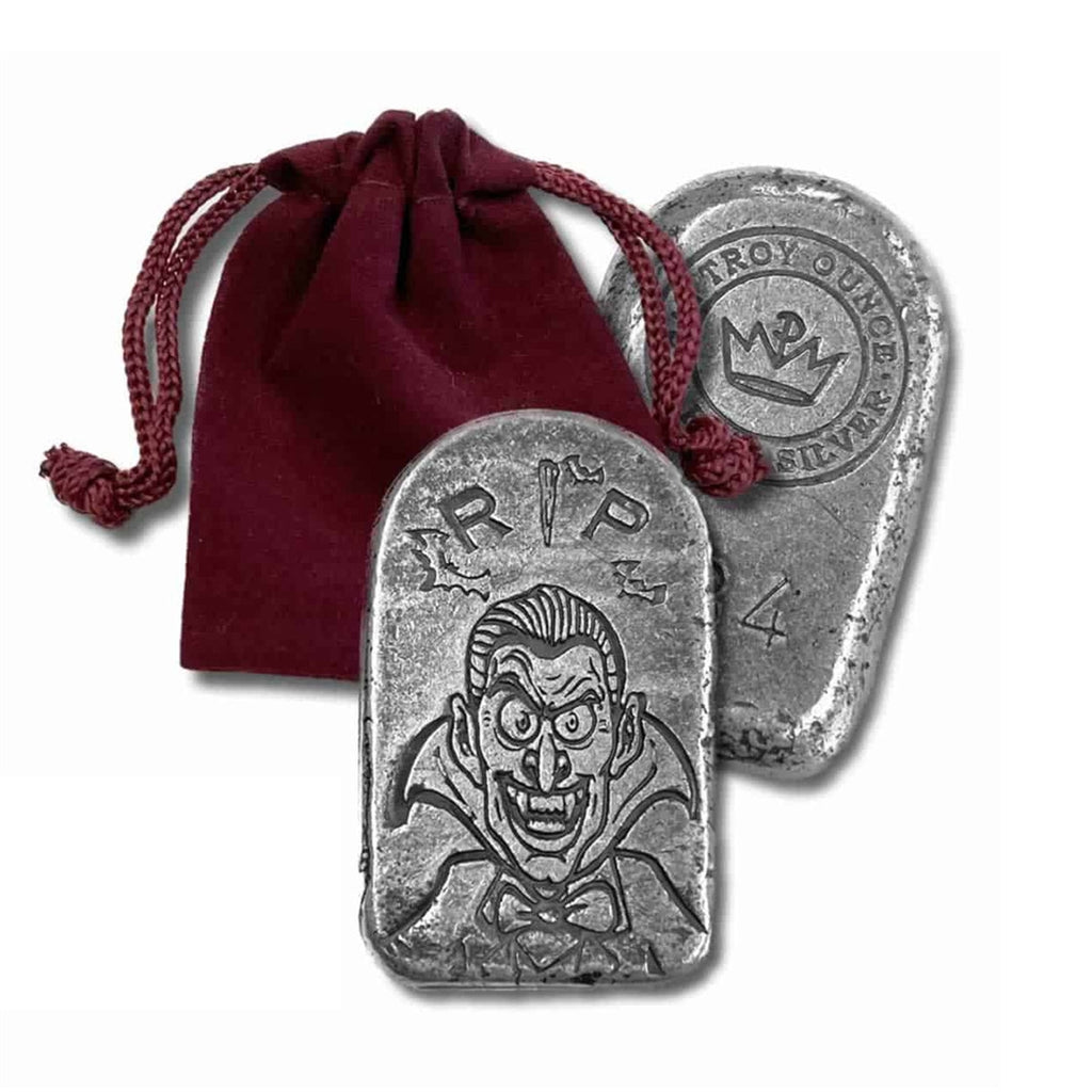 Monarch Vampire Tombstone 2oz .999 Silver (No Tax) Limited Mintage - May be lightly toned