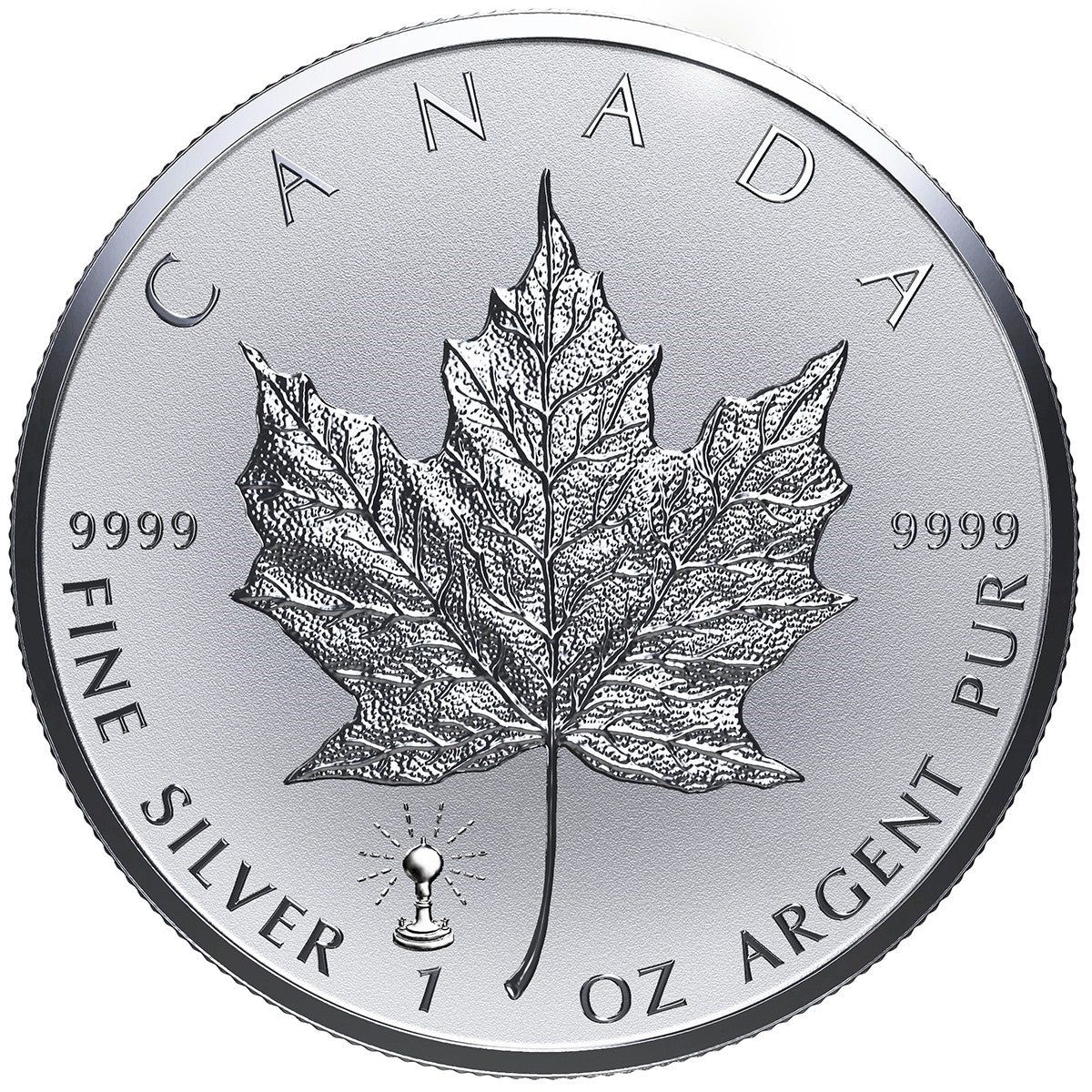 2018 Canada $5 Edison Light Bulb Privy Silver Maple Leaf (No Tax) Lightly Toned