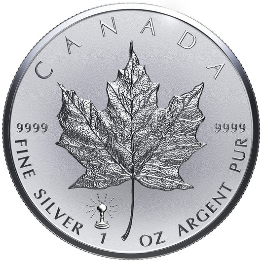 2018 Canada $5 Edison Light Bulb Privy Silver Maple Leaf (No Tax) Lightly Toned