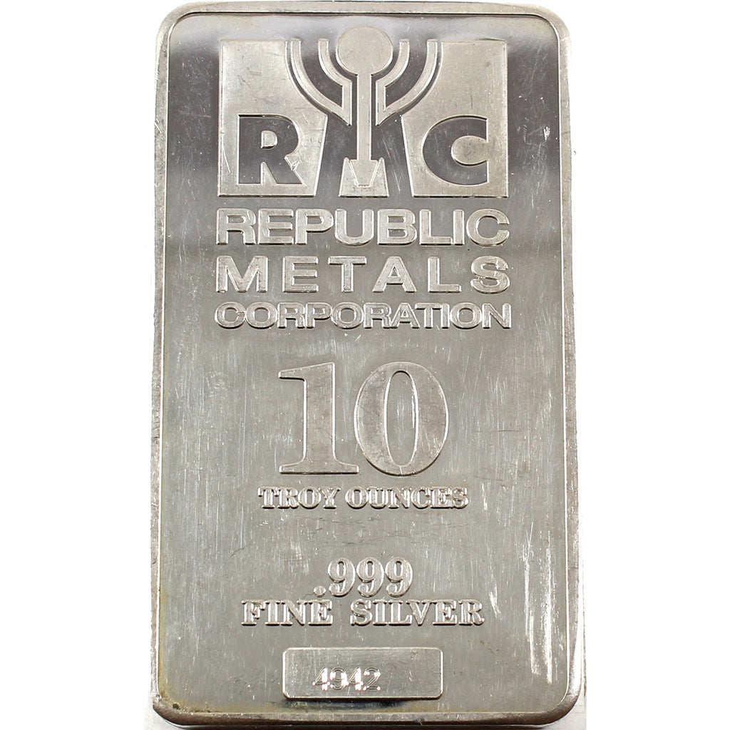 Republic Metals Corp RMC 10oz .999 Silver Bar (No Tax) Toning