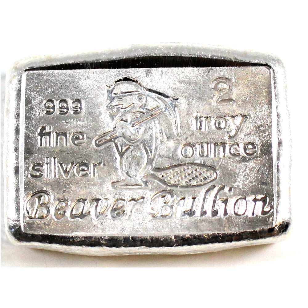 Beaver Bullion 2oz .999 Fine Silver Bar (No Tax)