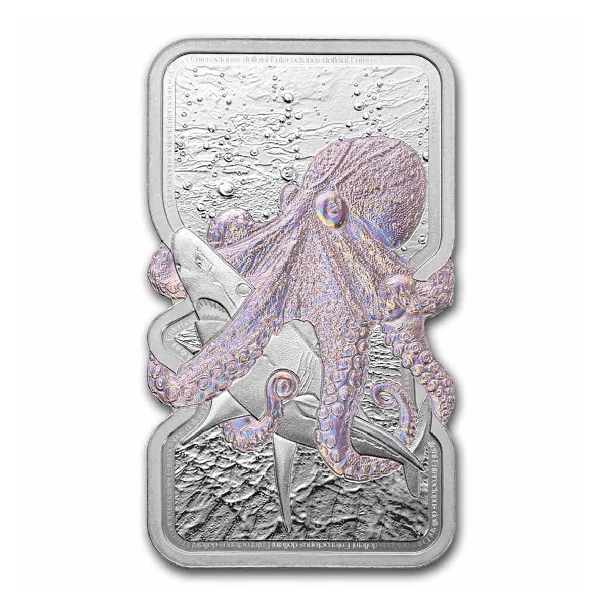 2025 Niue $2 Nature's Grip: Giant Octopus 1oz .999 Silver Bar in Card (Tax Exempt)