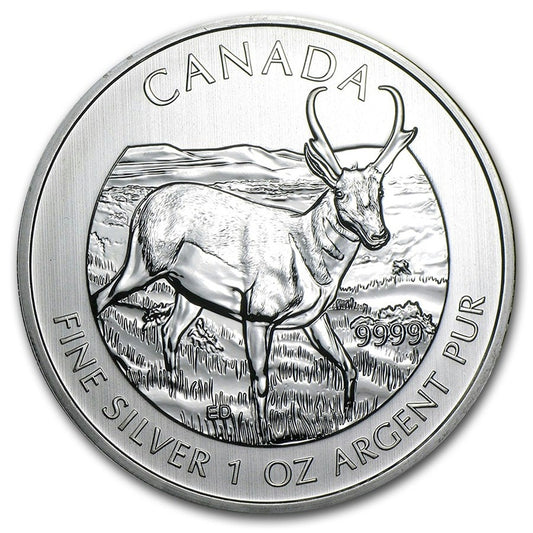 SALE! 2013 Canada $5 Wildlife Antelope 1oz .9999 Silver (No Tax) Lightly Toned