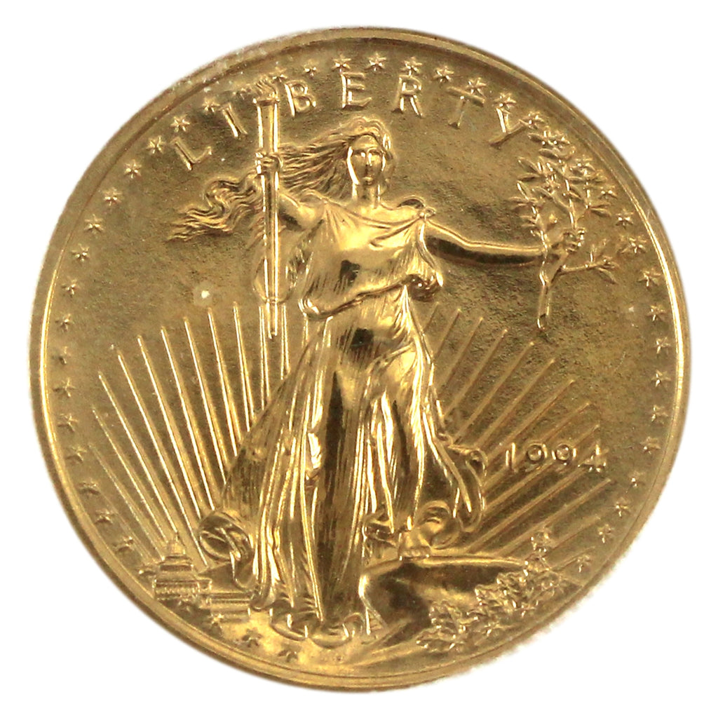 1994 USA $5 Gold Eagle (1/10oz. Gold Content) Spot, capsule scuffed