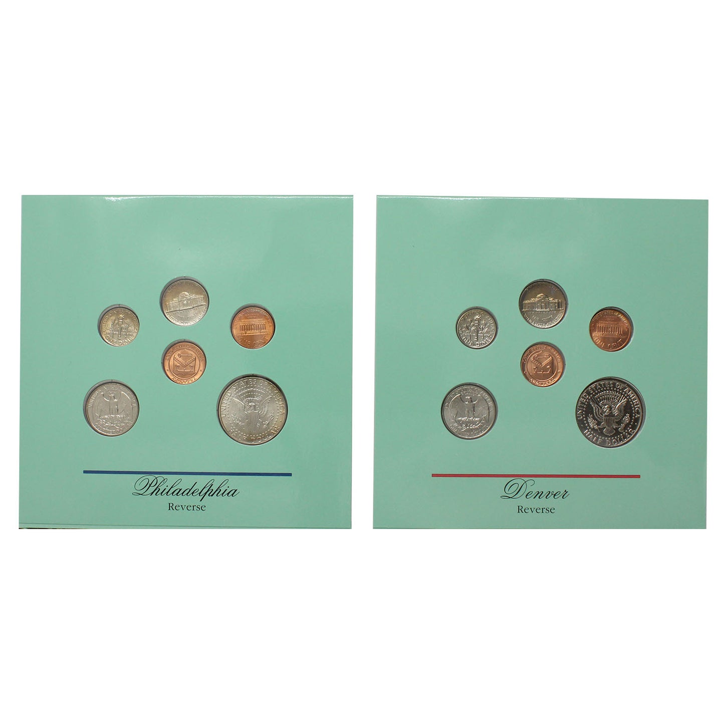 1995 P&D USA Uncirculated Coin Set in Folder (Toning, coins loose)