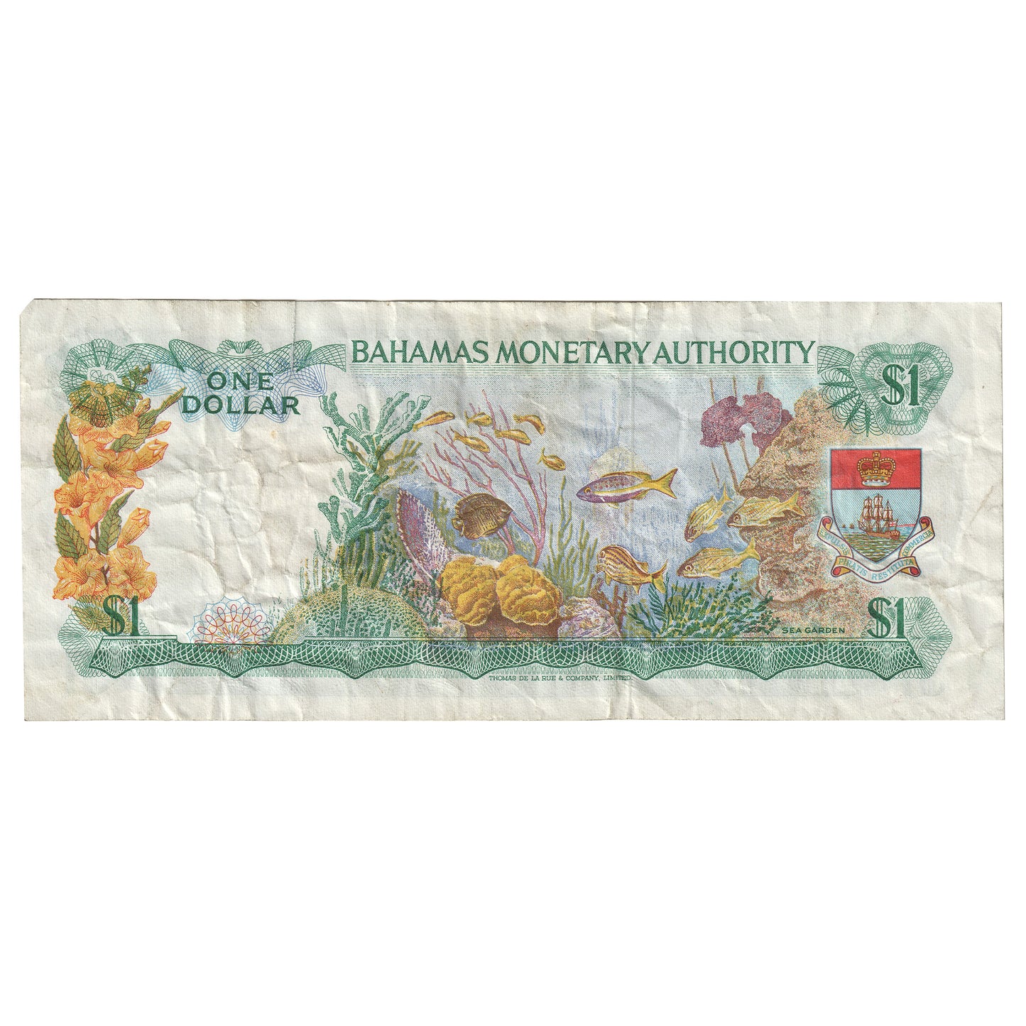 Bahamas L.1968 1 Dollar Note, Pick #27, VF (Tear)