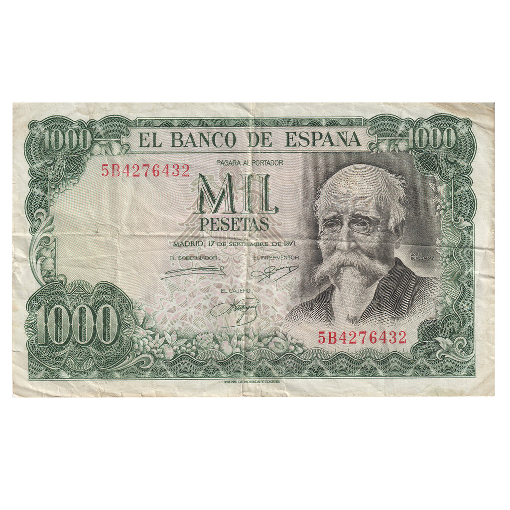 Spain 1971 100 Peseta Note, Pick #154, VF (Dam'g)