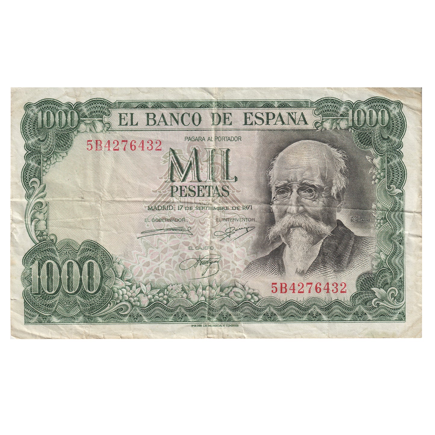 Spain 1971 100 Peseta Note, Pick #154, VF (Dam'g)