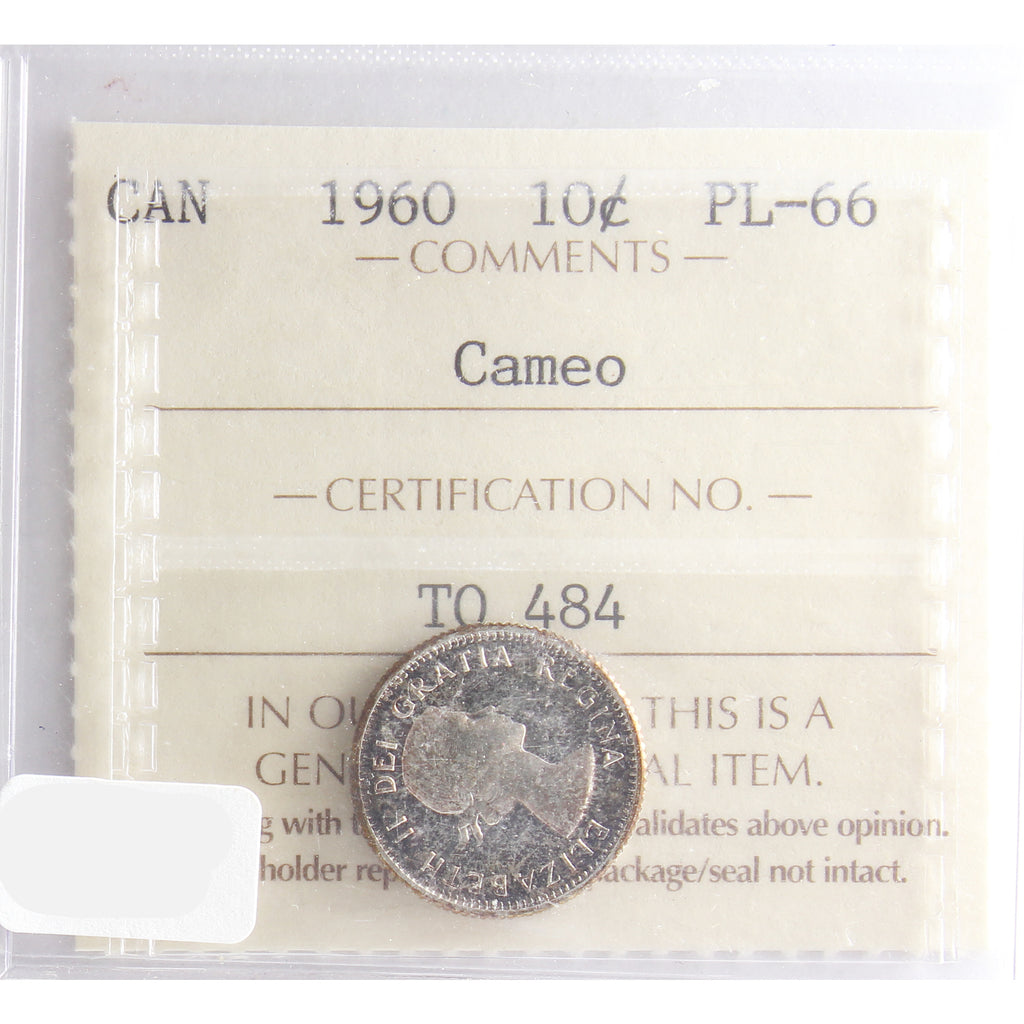 1960 Canada 10-cents ICCS Certified PL-66 Cameo