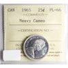 1965 Canada 25-cents ICCS Certified PL-66 Heavy Cameo