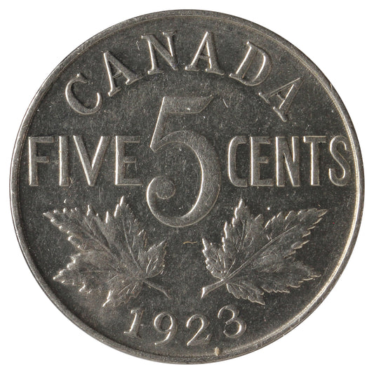 1923 Canada 5-cents Almost Uncirculated (AU-50)