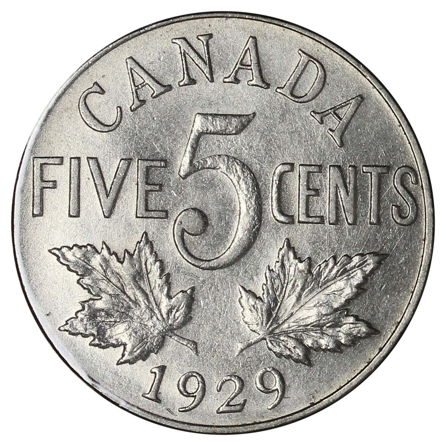 1929 Canada 5-cents AU-UNC (AU-55)