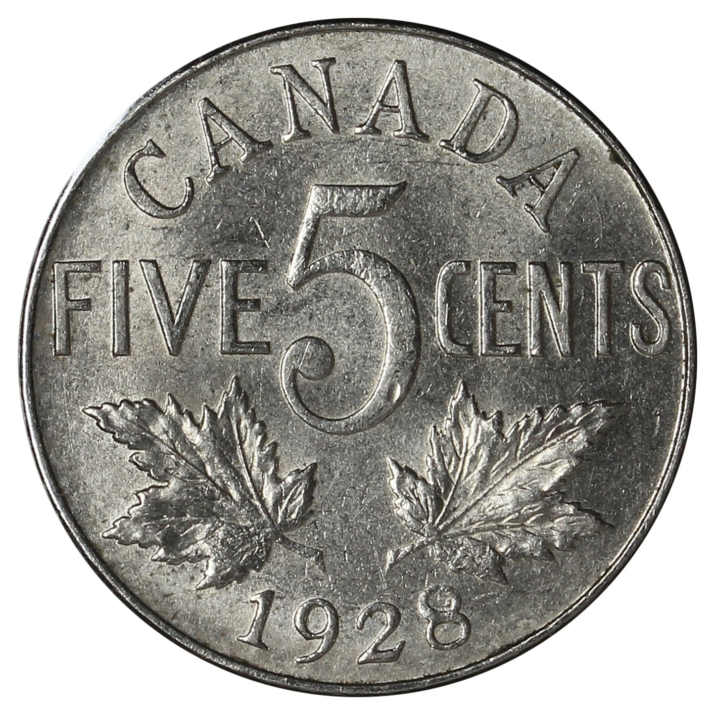 1928 Canada 5-cents AU-UNC (AU-55)