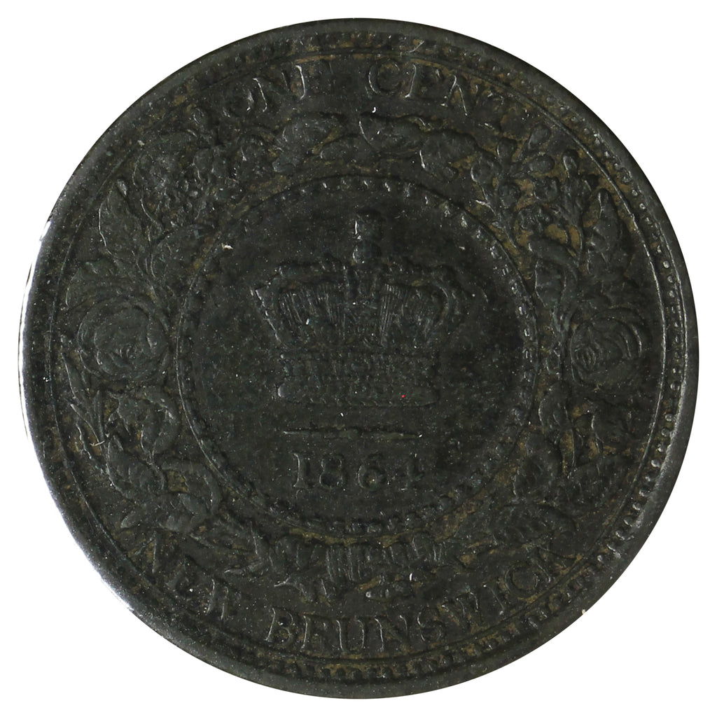 1864 Tall 6 New Brunswick 20-cents (VF-EF 30) Corrosion