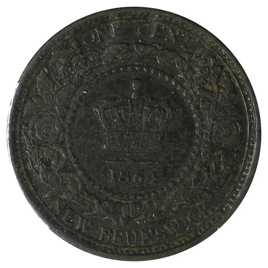 1864 Tall 6 New Brunswick 20-cents (VF-EF 30) Corrosion