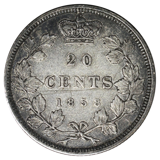 1858 Canada 20-cents VF-EF (VF-30) Scratched