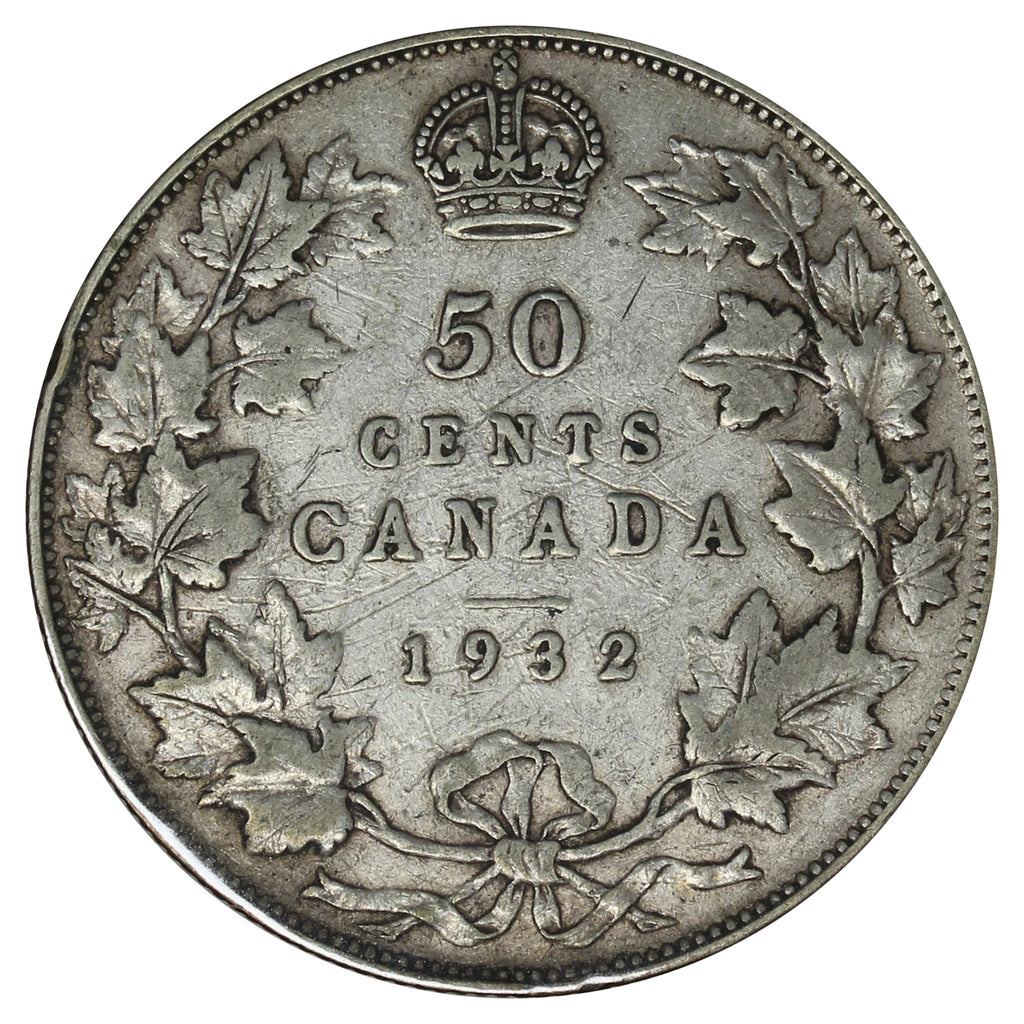 1932 Canada 50-cents F-VF (F-15) Scatched