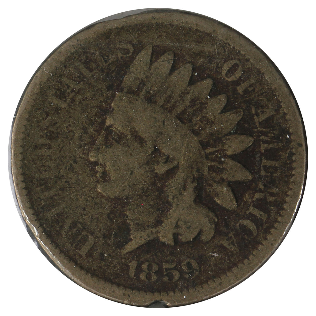 1859 USA Cent G-VG (G-6) Scratched, Cleaned, or Impaired