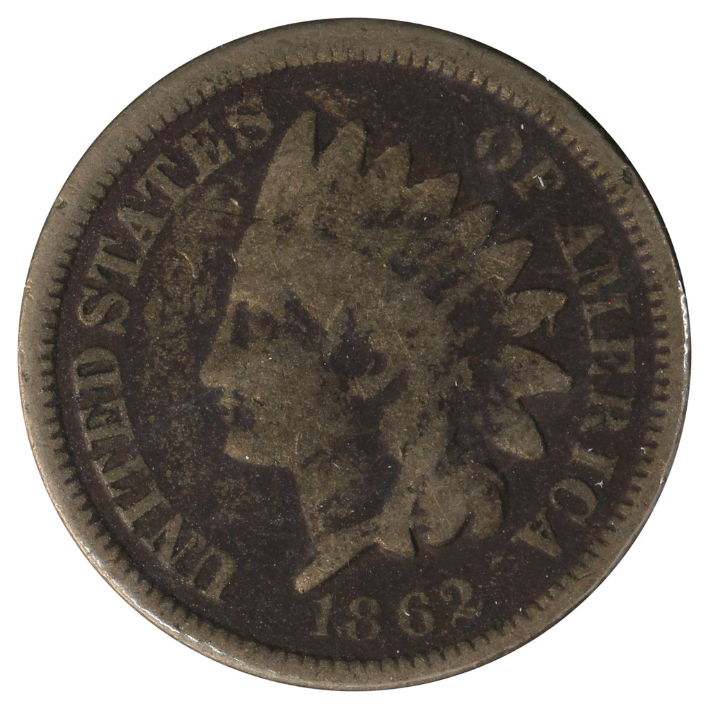 1862 USA Cent G-VG (G-6) Scratched, Cleaned, or Impaired