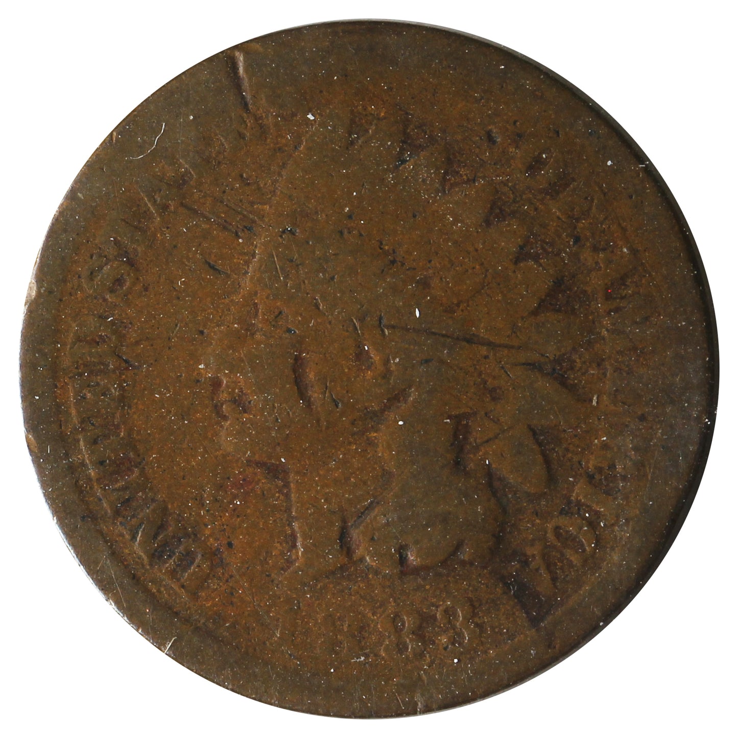 1883 USA Cent Good (G-4) Scratched, Cleaned, or Impaired